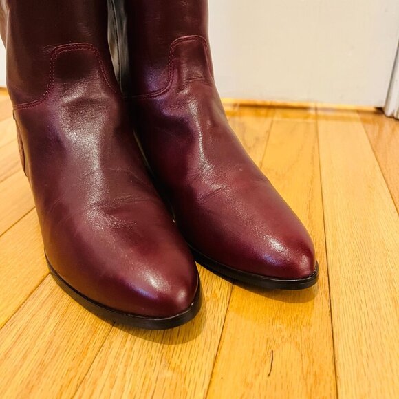 Vintage Etienne Aigner Burgundy Leather Oxblood Riding Boots Size 8.5 M - Picture 8 of 16